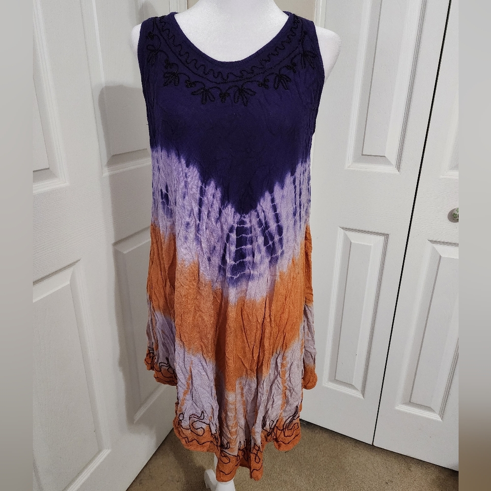 💞4/$20💞 Tie-Dye Sleeveless Dress - Purple and Orange L/XL